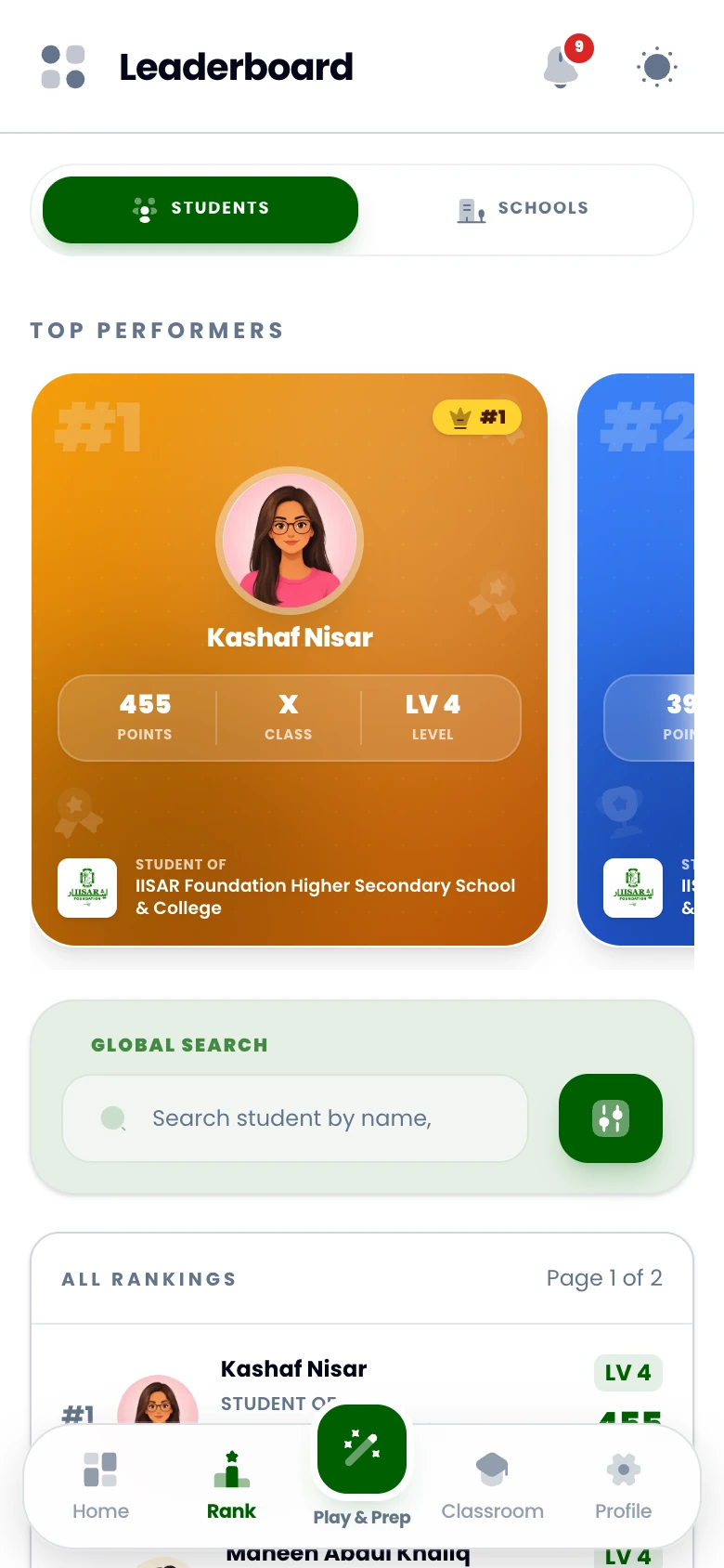 ExBoard AI Leaderboard mobile view