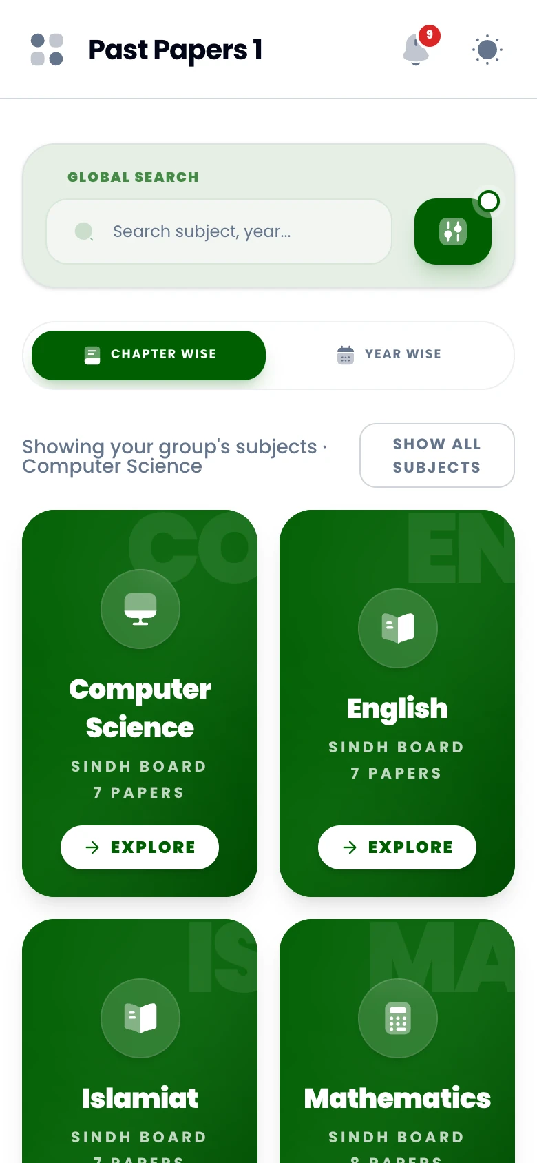 ExBoard AI Past Papers mobile view